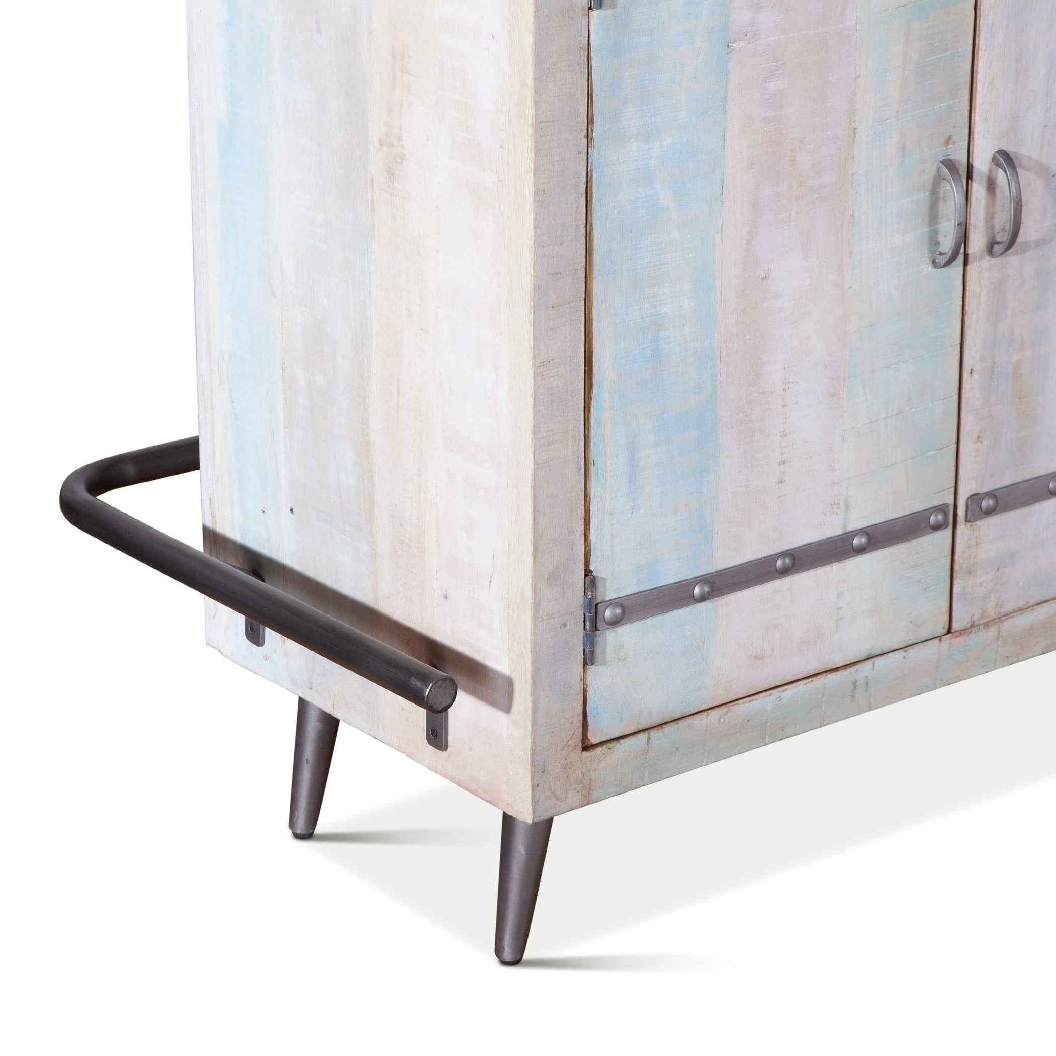 Ibiza 62" Bar in Vintage Teal Reclaimed Wood - Image 4