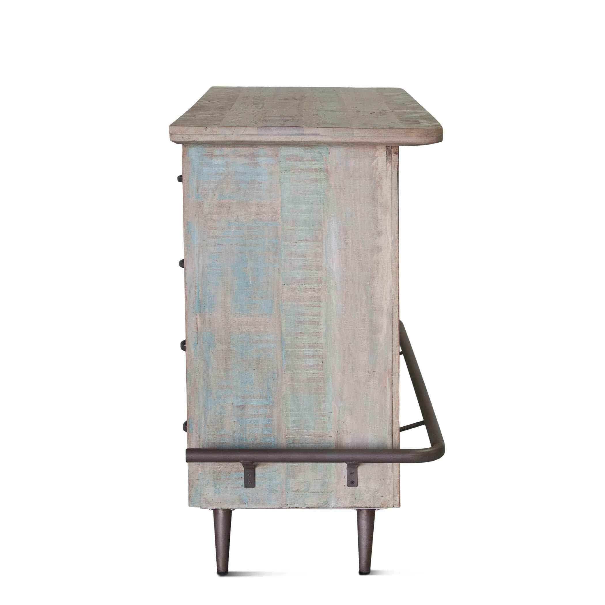 Ibiza 62" Bar in Vintage Teal Reclaimed Wood - Image 7