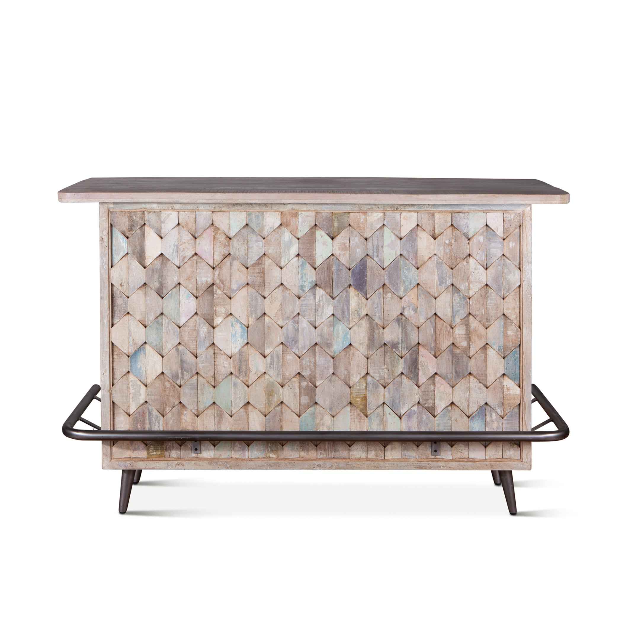 Ibiza 62" Bar in Vintage Teal Reclaimed Wood - Image 9