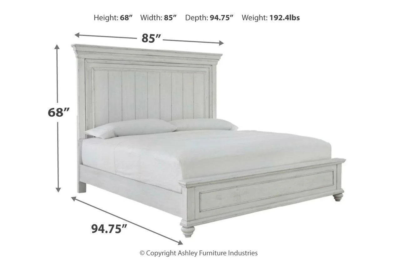 Kanwyn Whitewash California King Panel Bed - Image 4