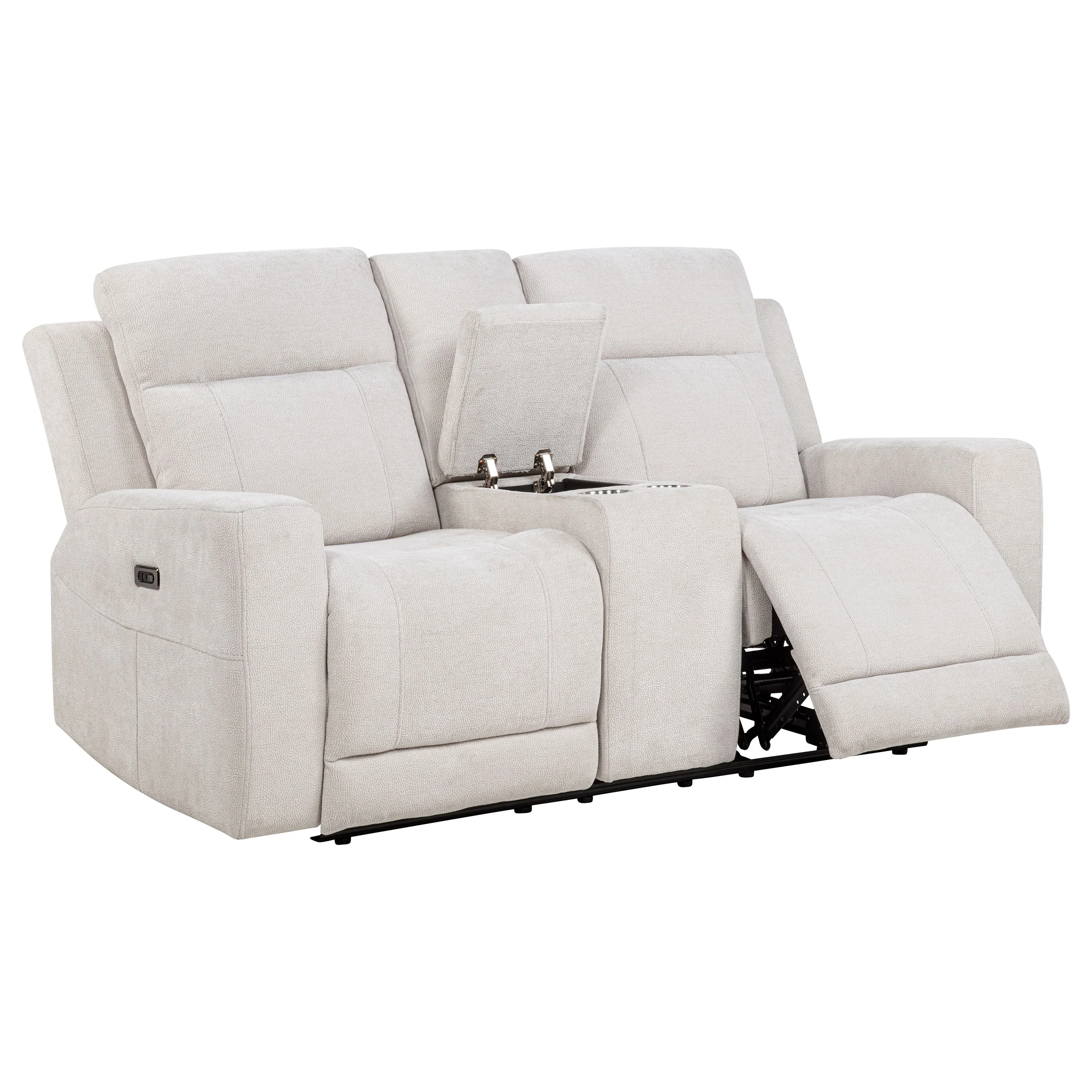 Kennett Ivory 3-piece Chenille Power Reclining Sofa Set - Image 8