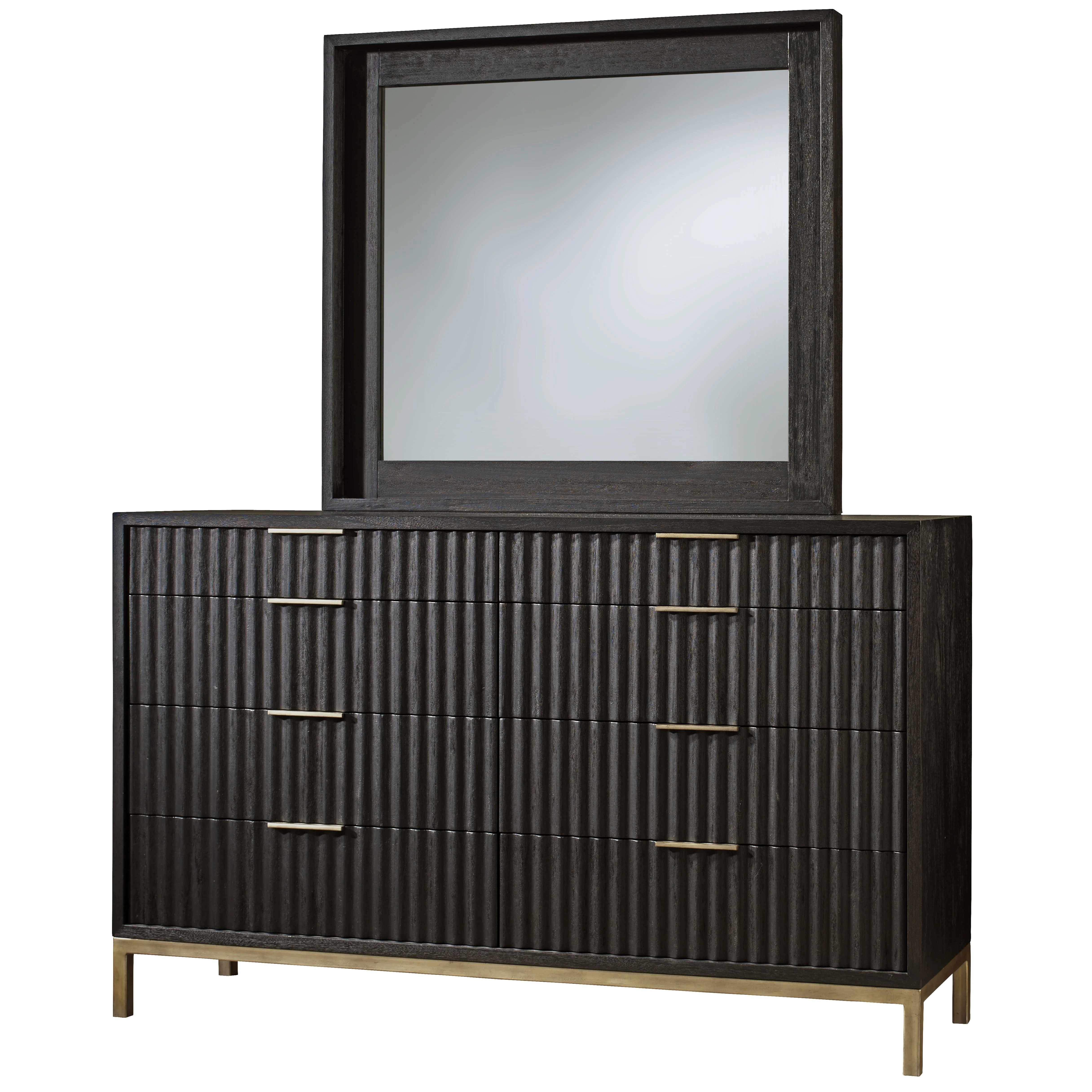 Kentifield Solid Wood Eight Drawer Dresser in Black Drifted Oak - Image 3