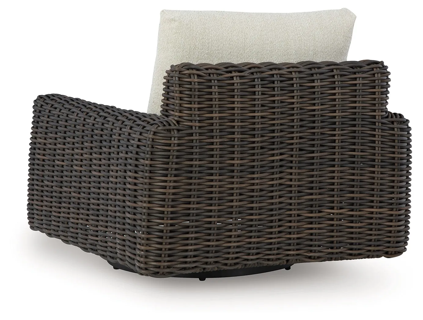Kimora Beige/Dark Brown Outdoor Swivel Lounge Chair - Image 5
