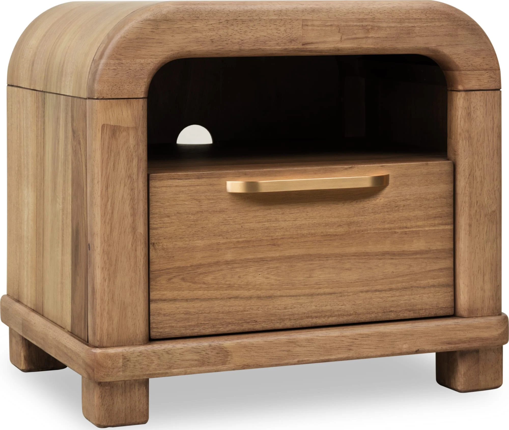 Kione Lioness One Drawer Acacia Wood Nightstand - Image 4