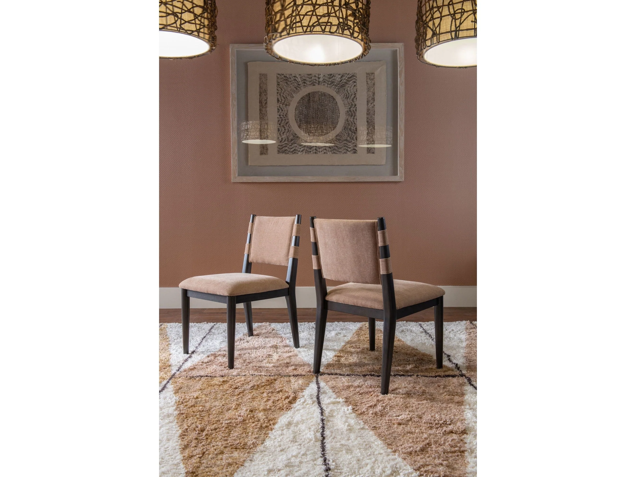 Koko Porcini/Minx Chenille Upholstered Dining Chair (Set of 2)