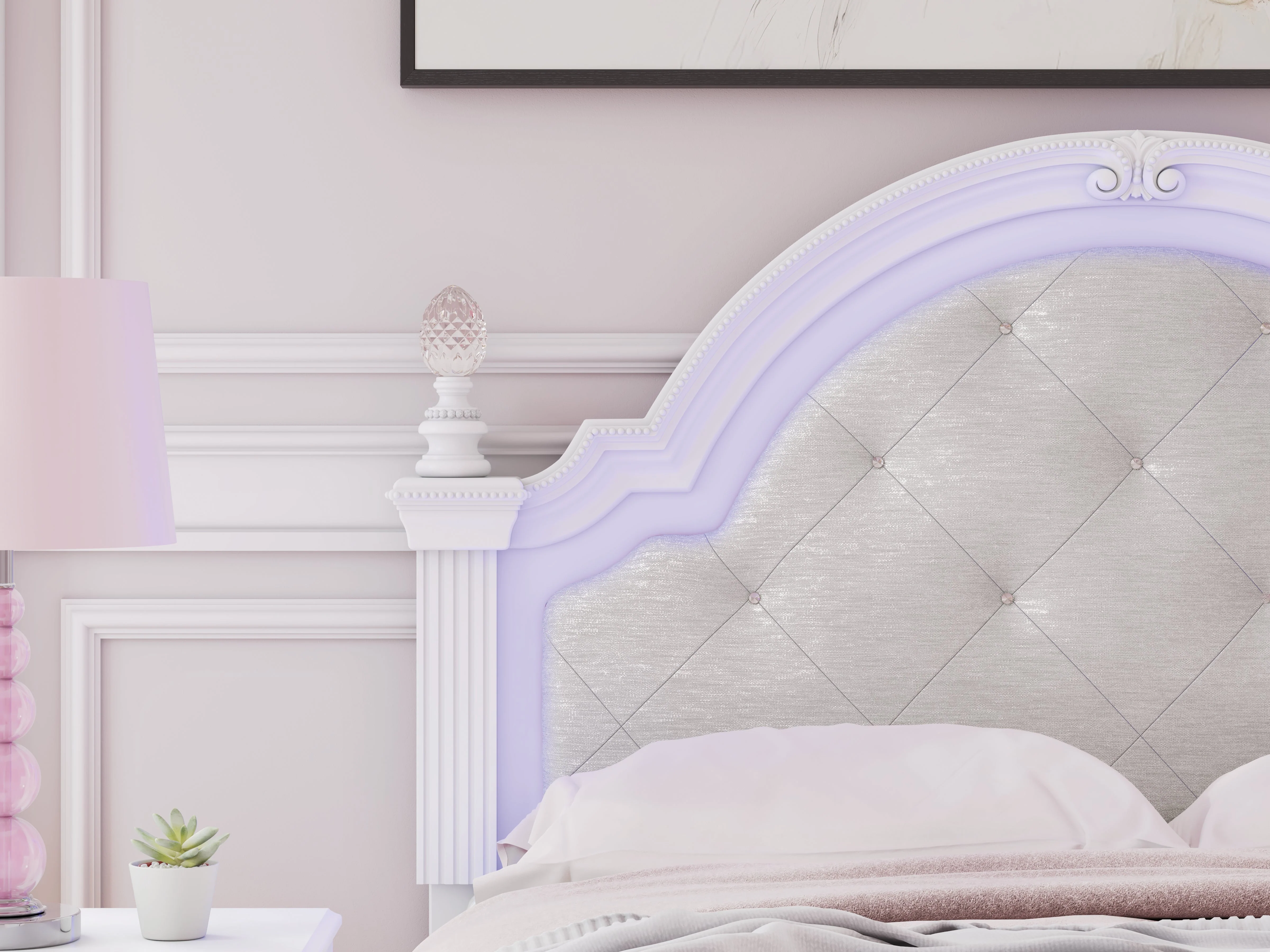 Kozlani White Full Upholstered Panel Bed - Image 9