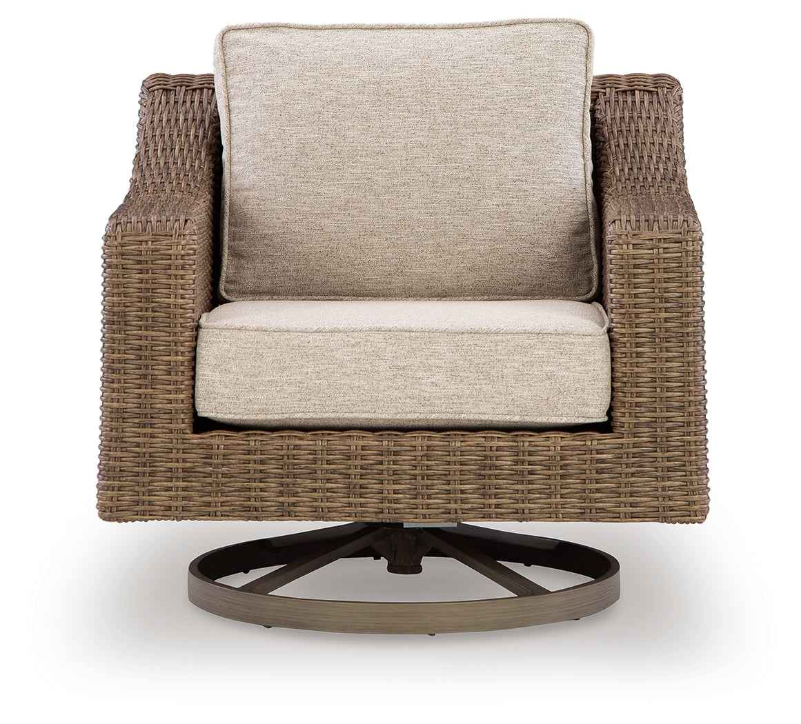 Laguna Heights Beige Swivel Lounge with Cushion - Image 3