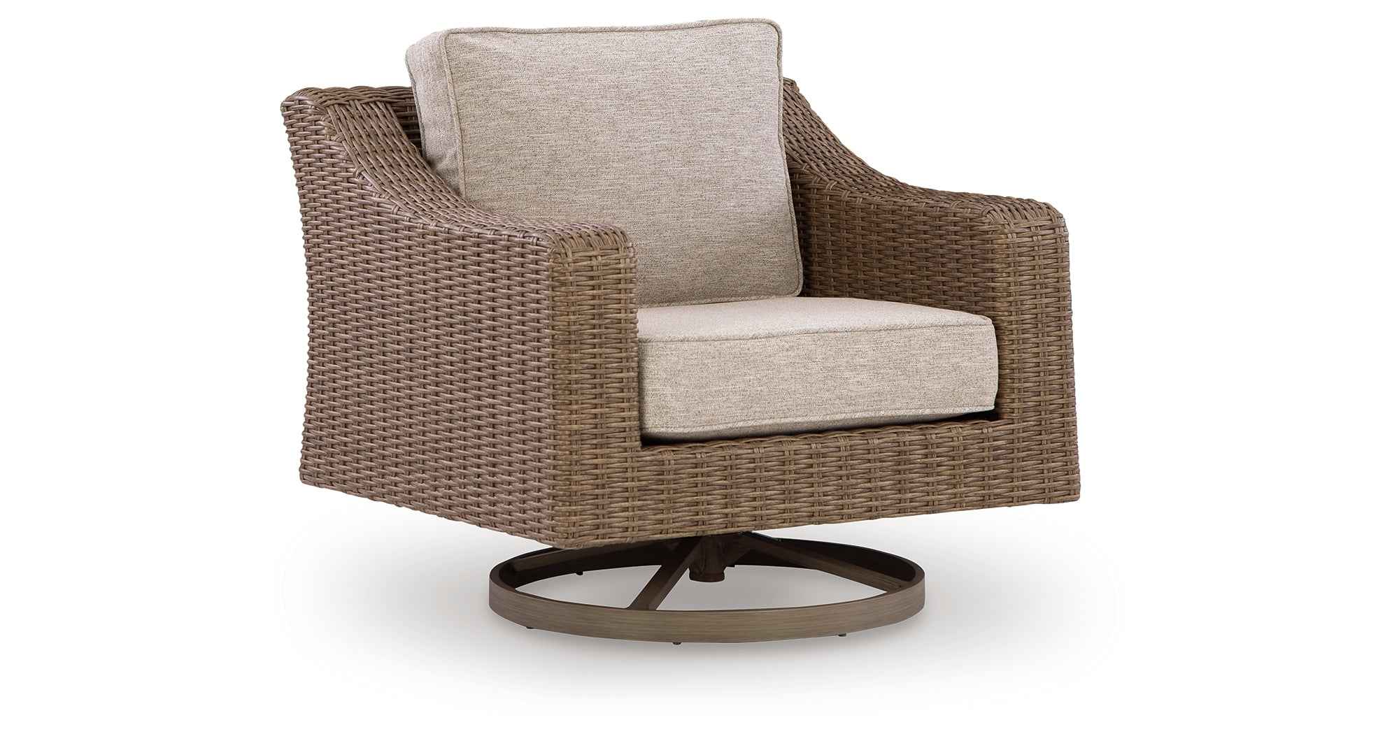 Laguna Heights Beige Swivel Lounge with Cushion - Image 7