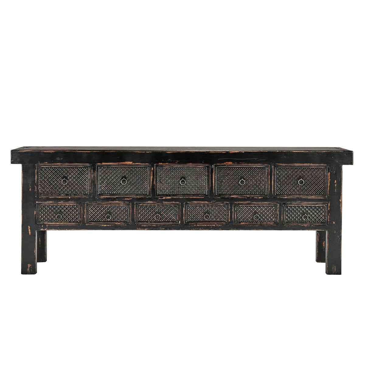 Lahey 11 Drawer Console Table - Antique Black - Image 2