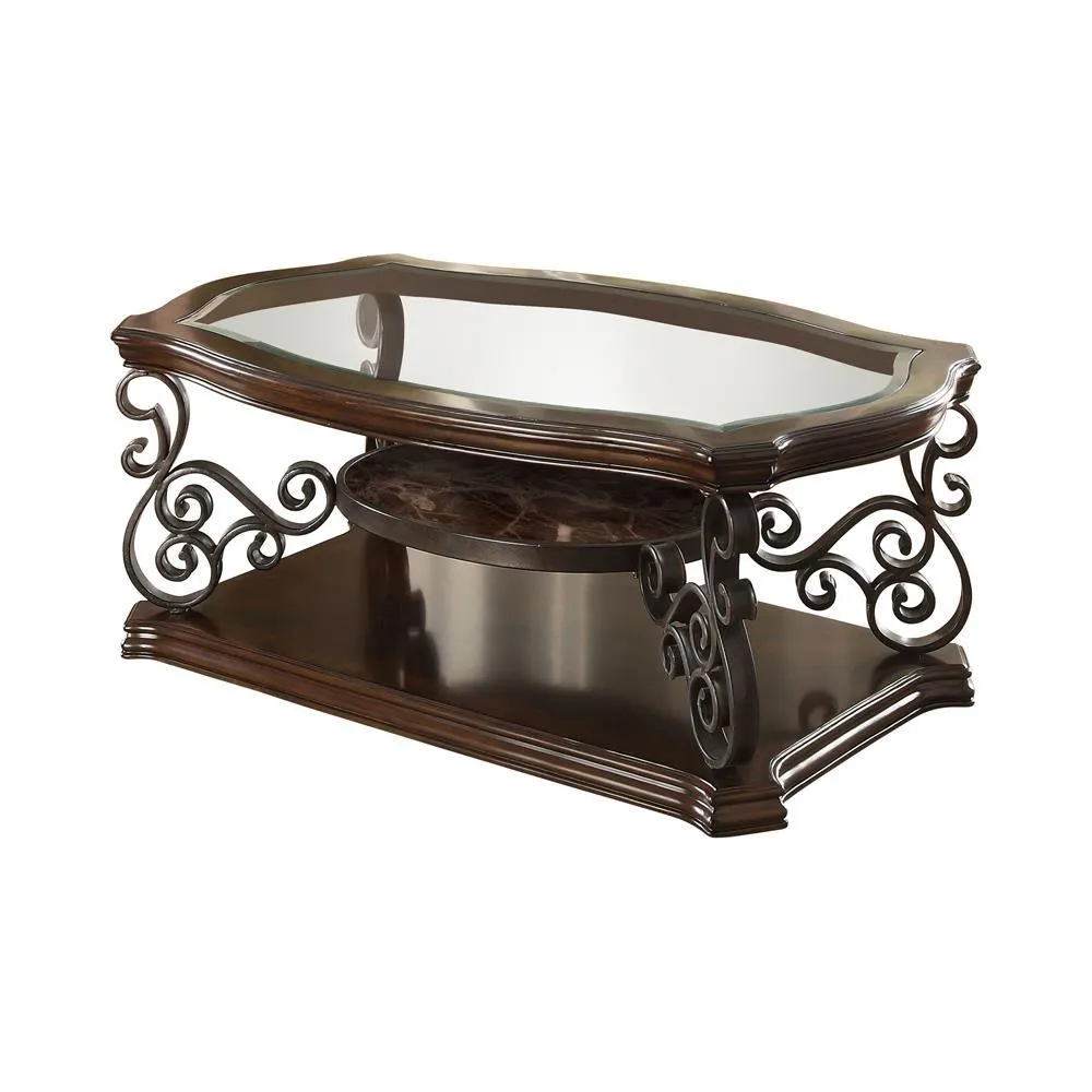Laney Deep Merlot/Clear Coffee Table - Image 2