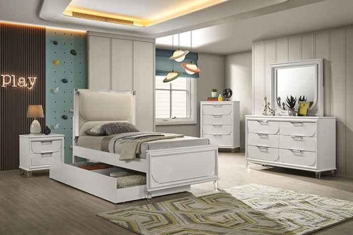 Lareina Pearl White 5-Piece Twin Bedroom Set
