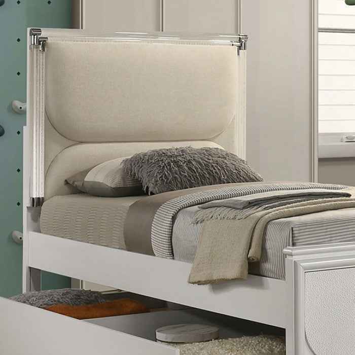 Lareina Pearl White 5-Piece Twin Bedroom Set - Image 4