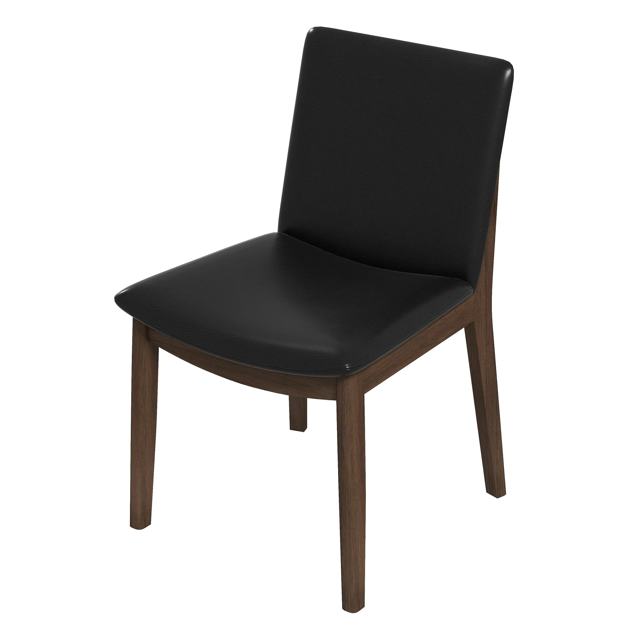 Laura Black PU Solid Wood Dining Chair (Set Of 2) - Image 7