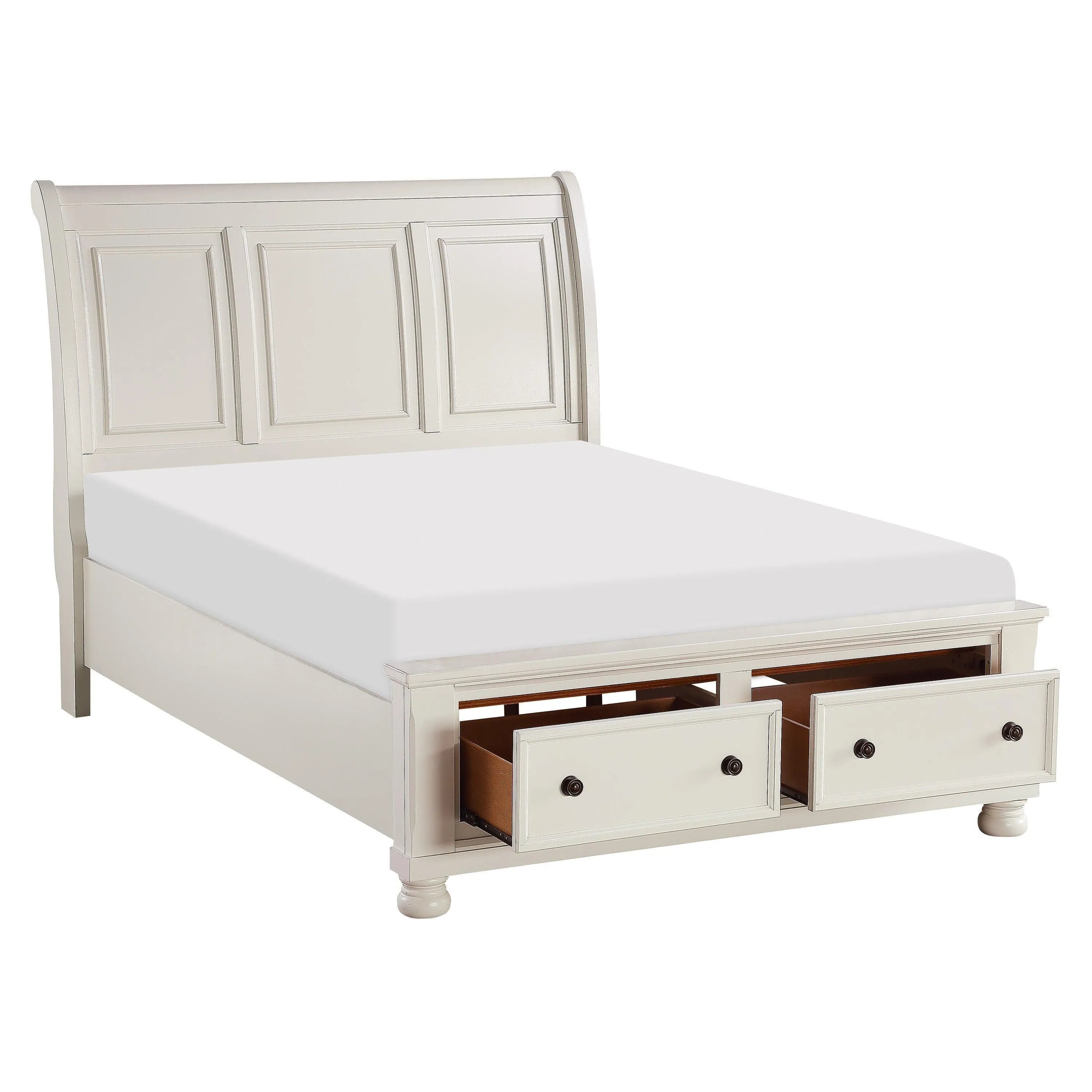 Laurelin White Sleigh Storage Platform Bedroom Set - Image 7