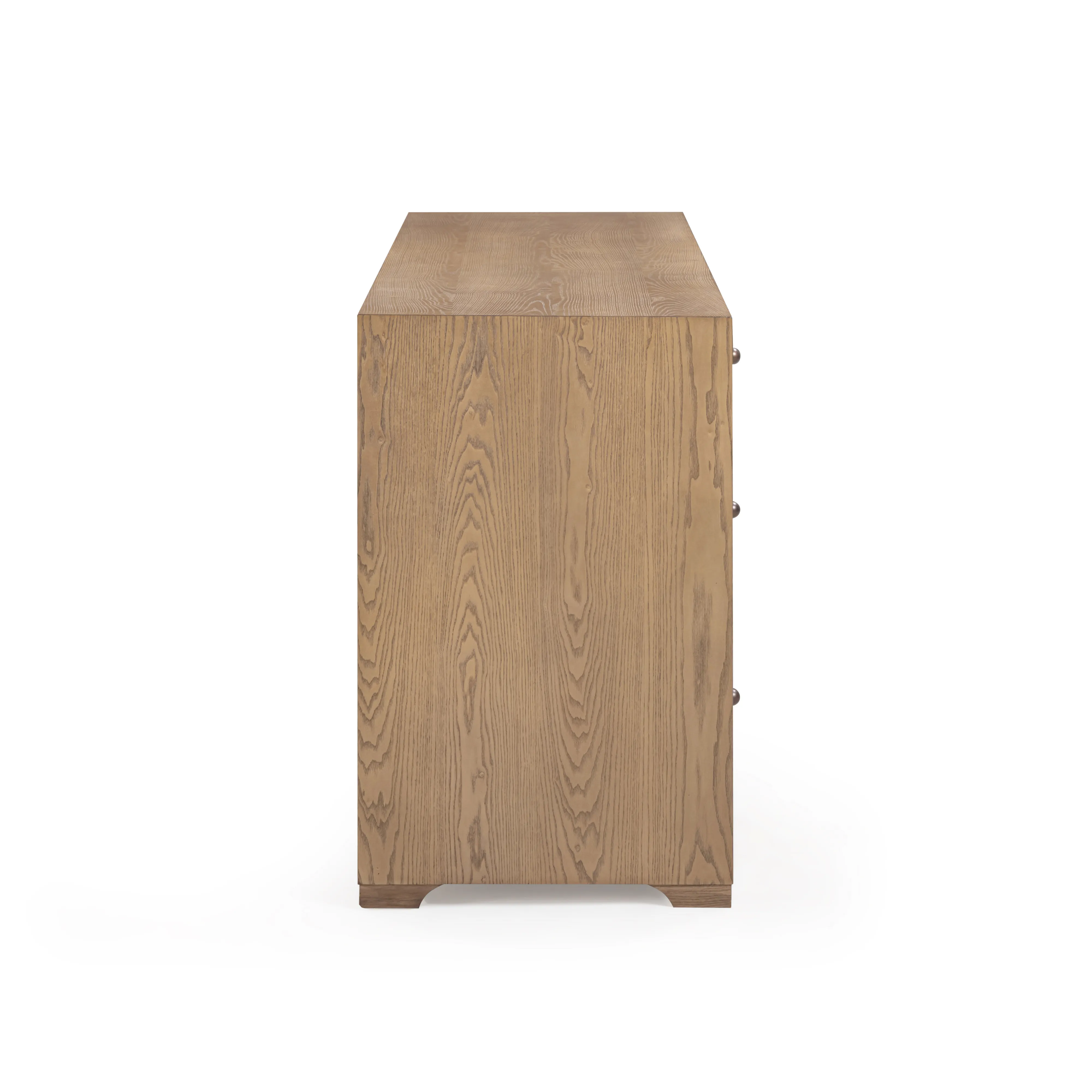 Laurentis 64" Light Taupe Suede and Wood 6-Drawer Dresser - Image 7