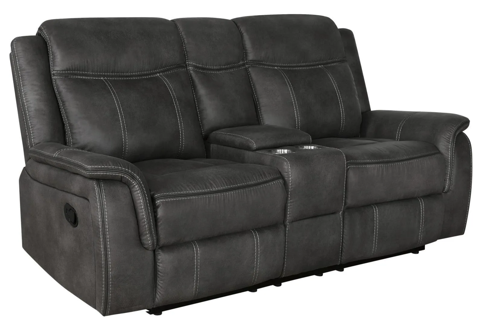 Lawrence Charcoal 3-Piece Upholstered Tufted Living Room Set - Image 5