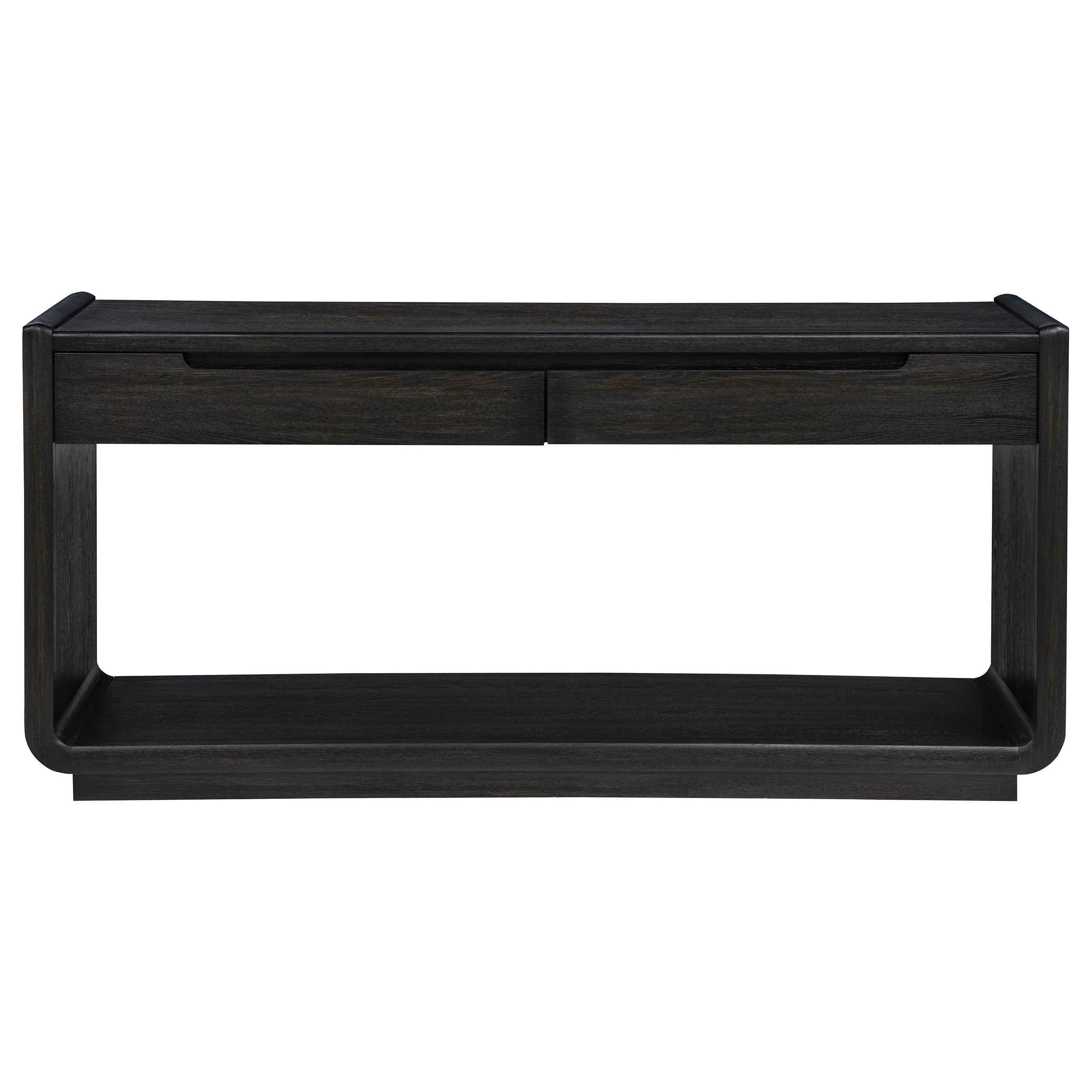 Leandro Burnished Black 2-drawer Entryway Sofa Console Table - Image 3