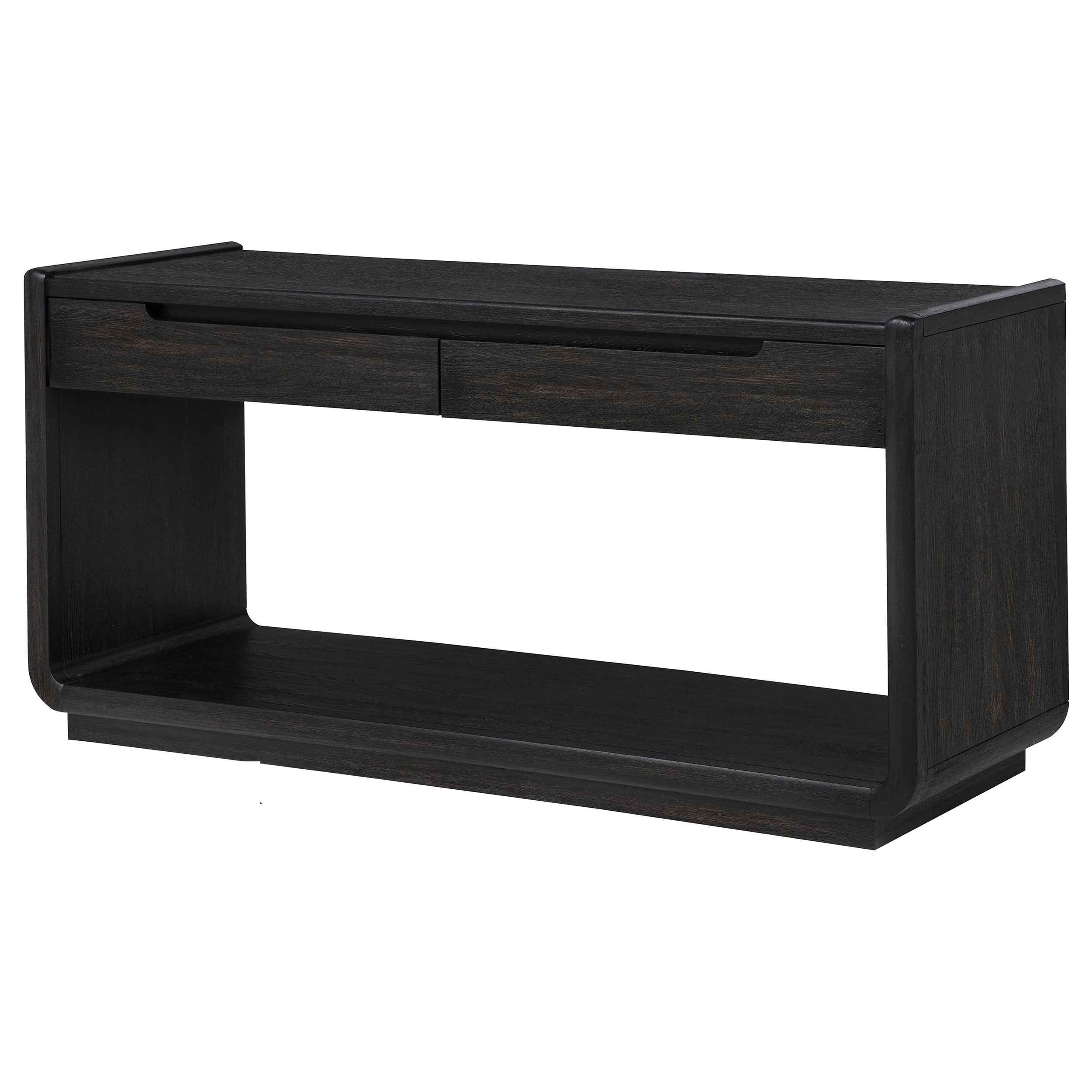 Leandro Burnished Black 2-drawer Entryway Sofa Console Table - Image 4