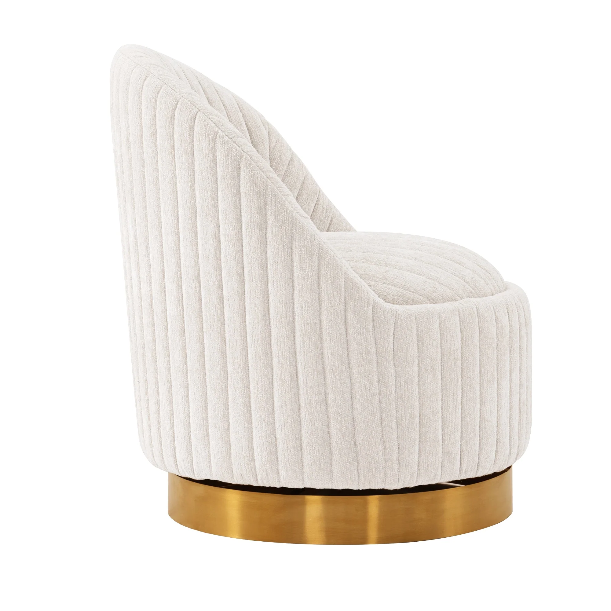 Leela Swivel Accent Chair in Cream - Image 6