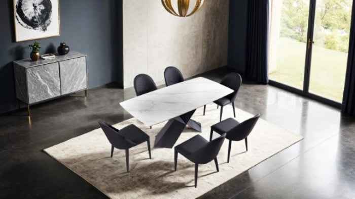 Lenvik Black/White 7-Piece Dining Room Set - Image 3