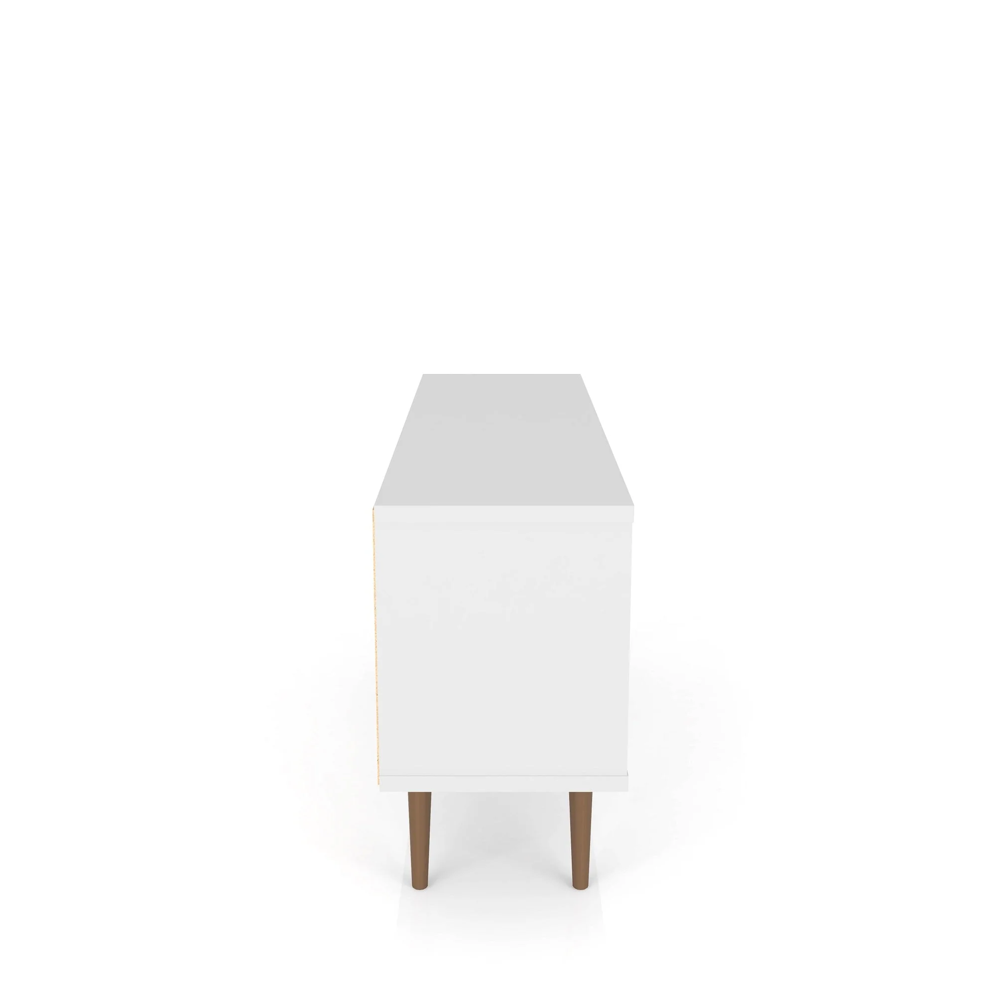 Liberty 53.14" Mid-Century Modern TV Stand in White and 3D Brown Prints - Image 5