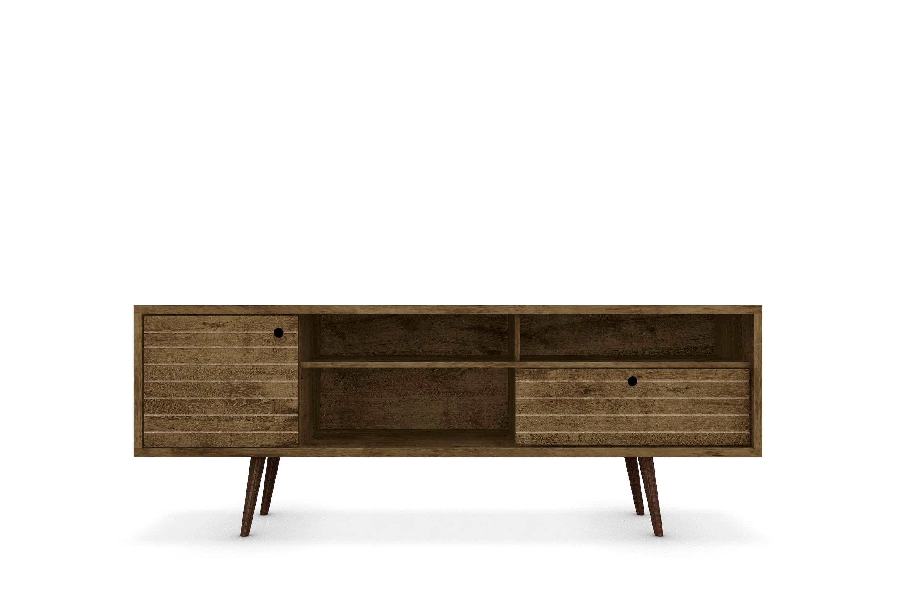 Liberty 70.86" Mid-Century Modern TV Stand in Rustic Brown - Image 8