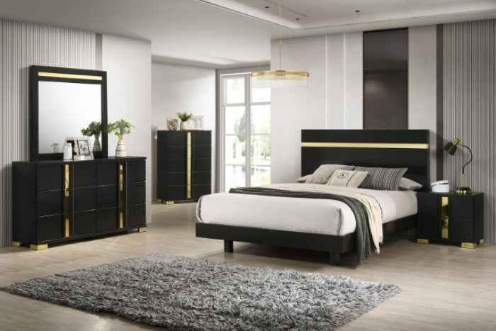 Lillestrom Black/Gold 4-Piece Queen Bedroom Set - Image 2