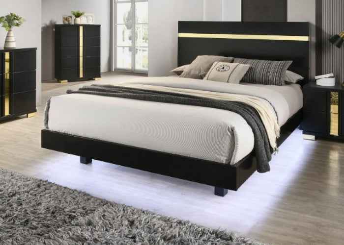 Lillestrom Black/Gold 4-Piece Queen Bedroom Set - Image 4