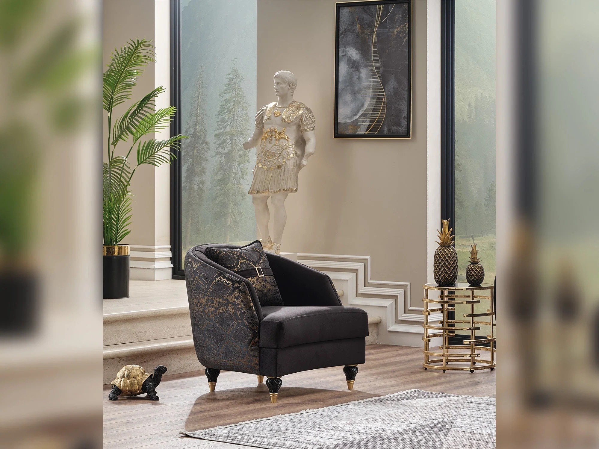 Lima Black 3-pieces (Sofa & Loveseat & Chair) Living Room Set - Image 10