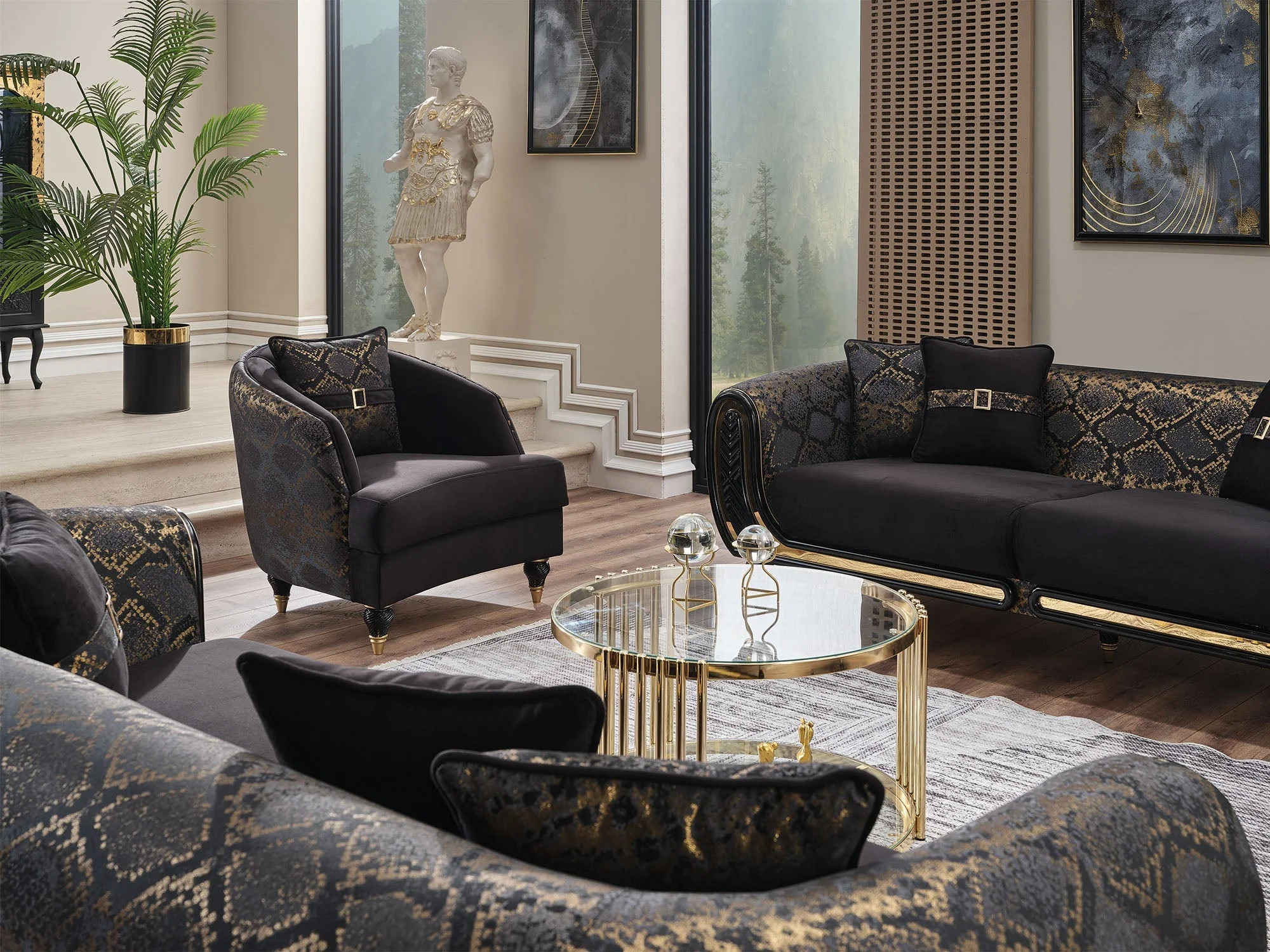 Lima Black 3-pieces (Sofa & Loveseat & Chair) Living Room Set - Image 11