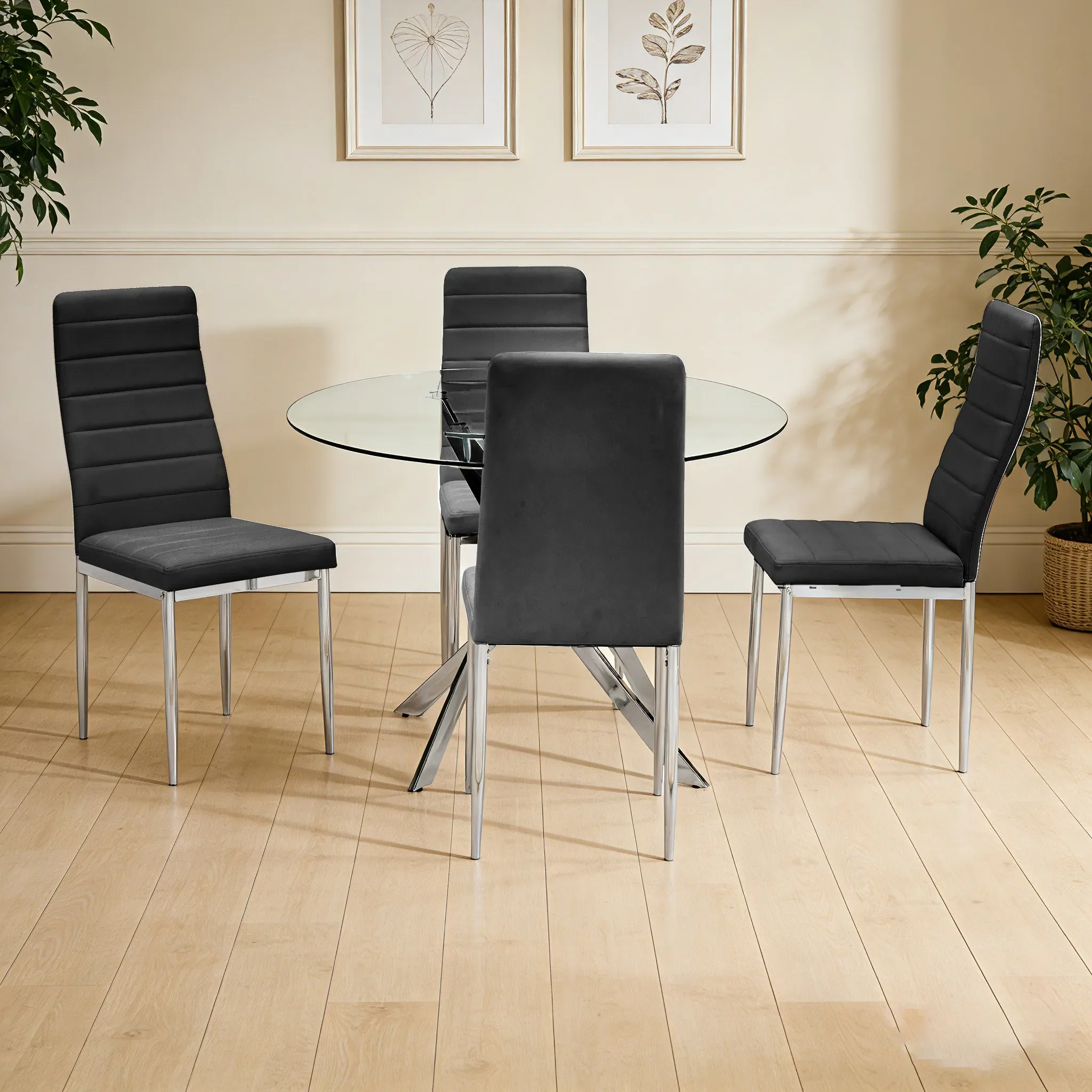 Linea Black 5-Piece Dining Room Set - Image 2