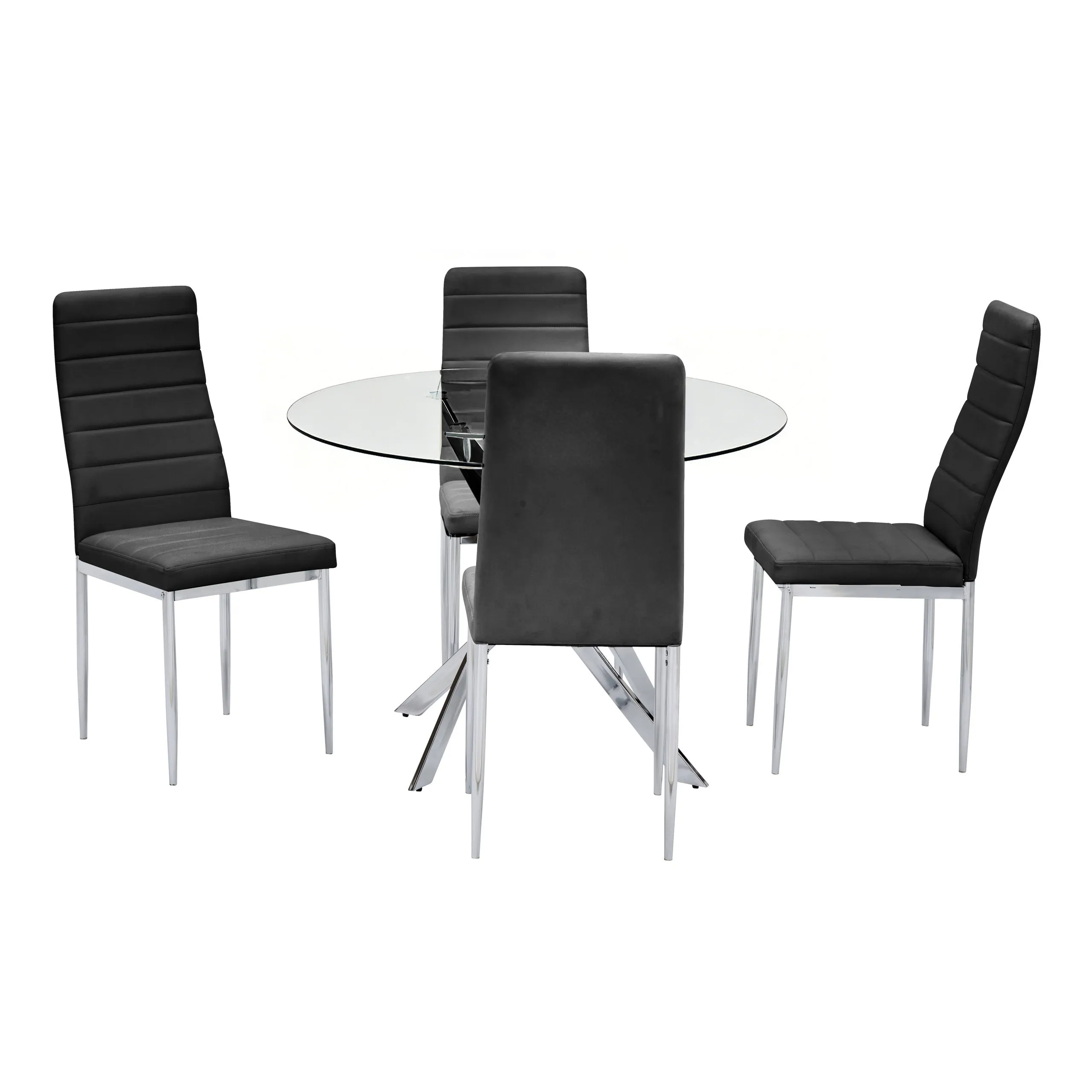 Linea Black 5-Piece Dining Room Set - Image 3