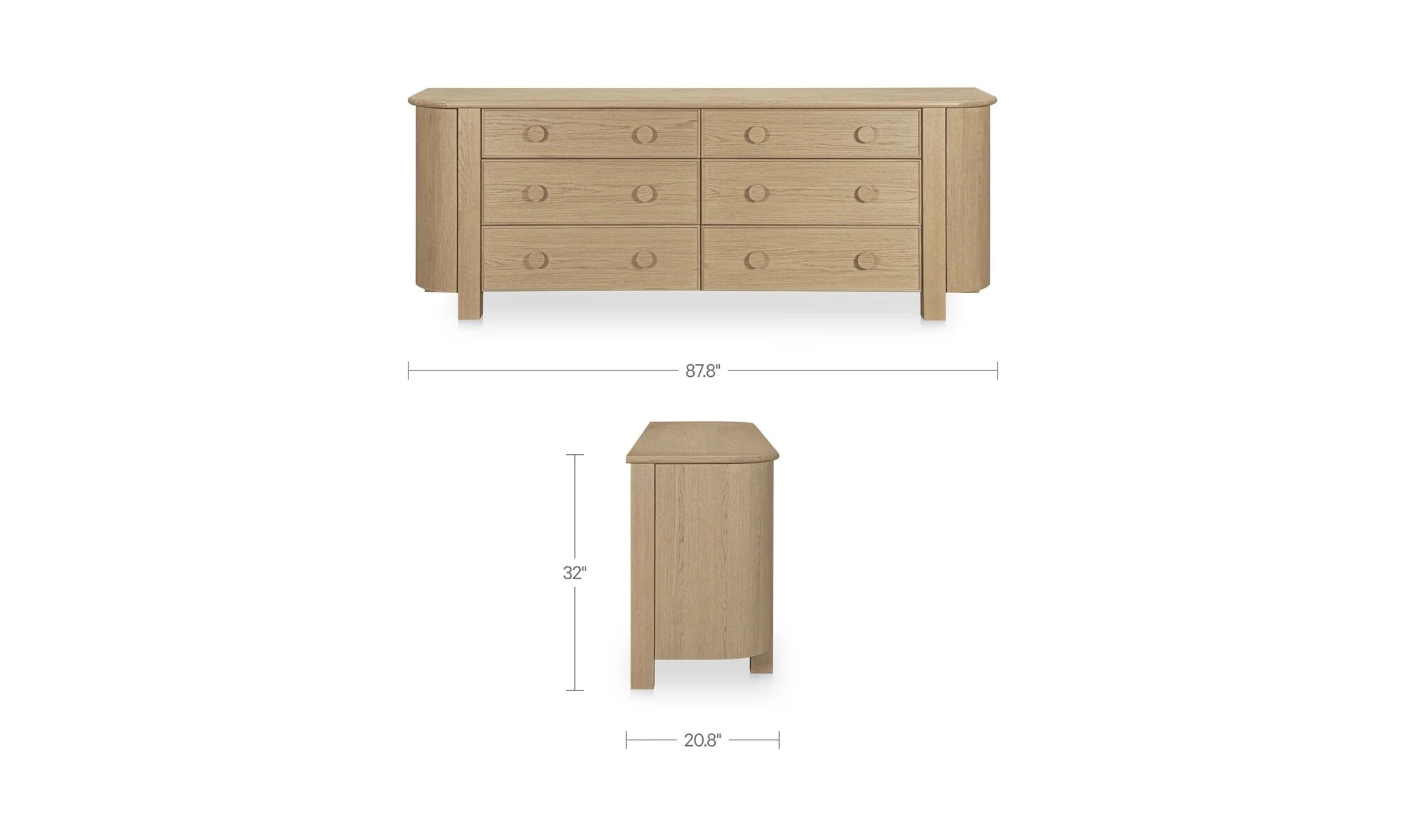 Loren 6 Drawer Dresser Natural - Image 11
