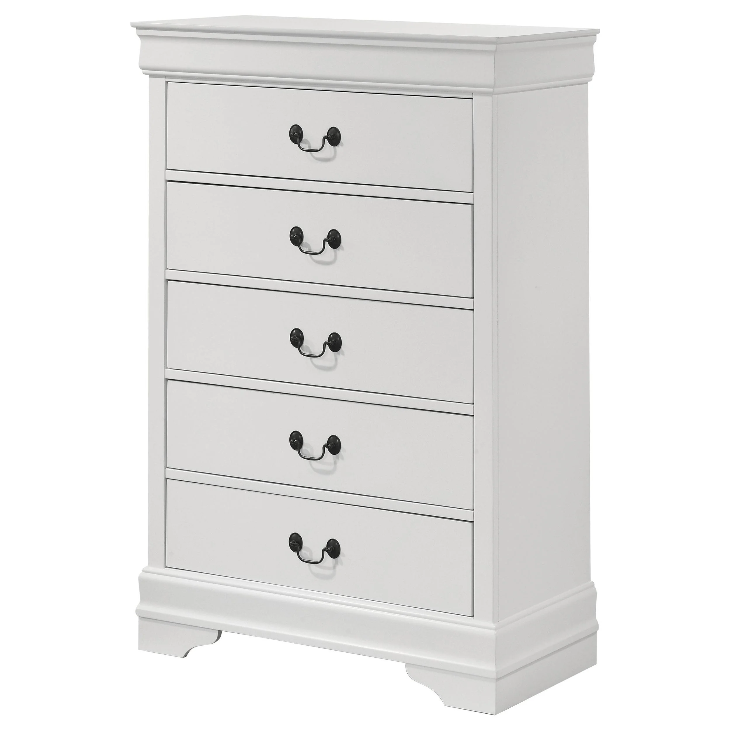 Louis Philippe 5-drawer Bedroom Chest White - Image 3