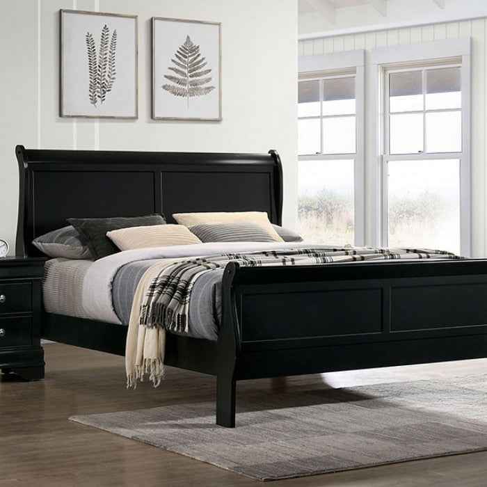 Louis Philippe Black 4-Piece Queen Bedroom Set - Image 2