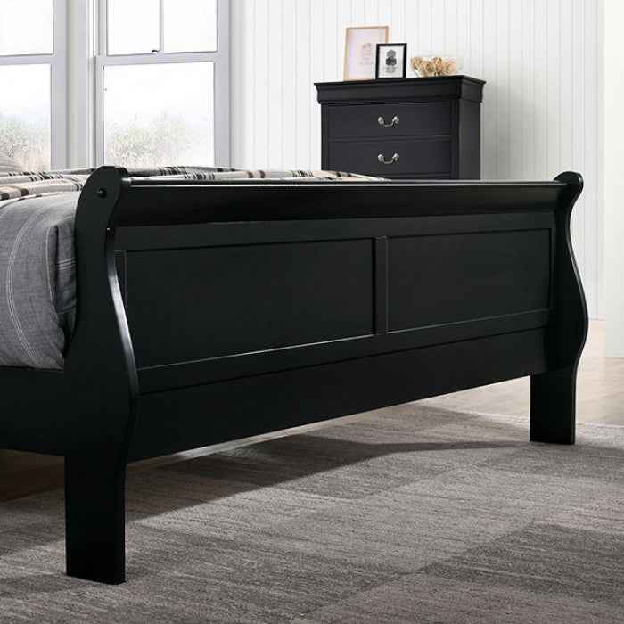 Louis Philippe Black 4-Piece Queen Bedroom Set - Image 3