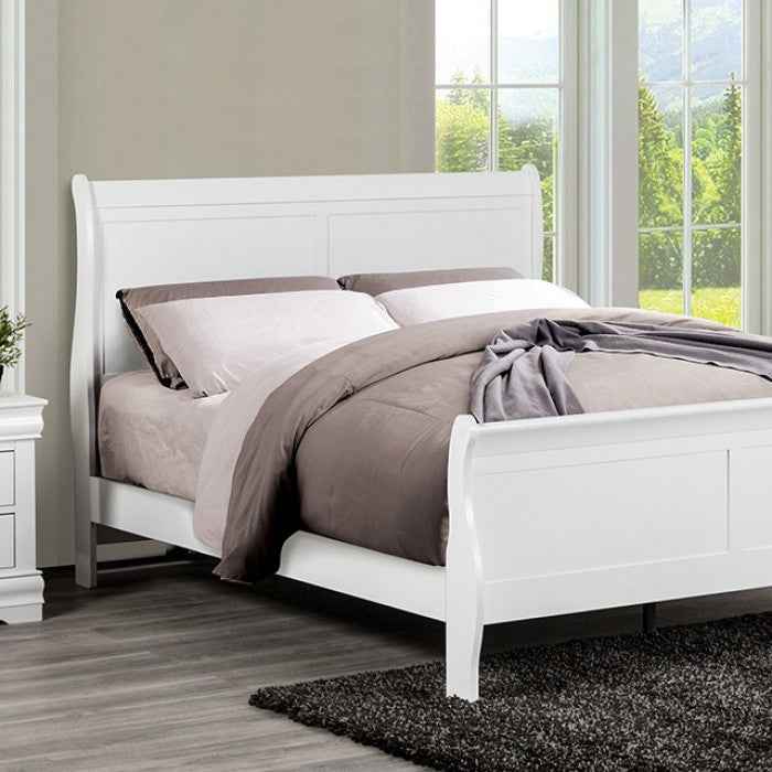Louis Philippe White 4-Piece Queen Bedroom Set