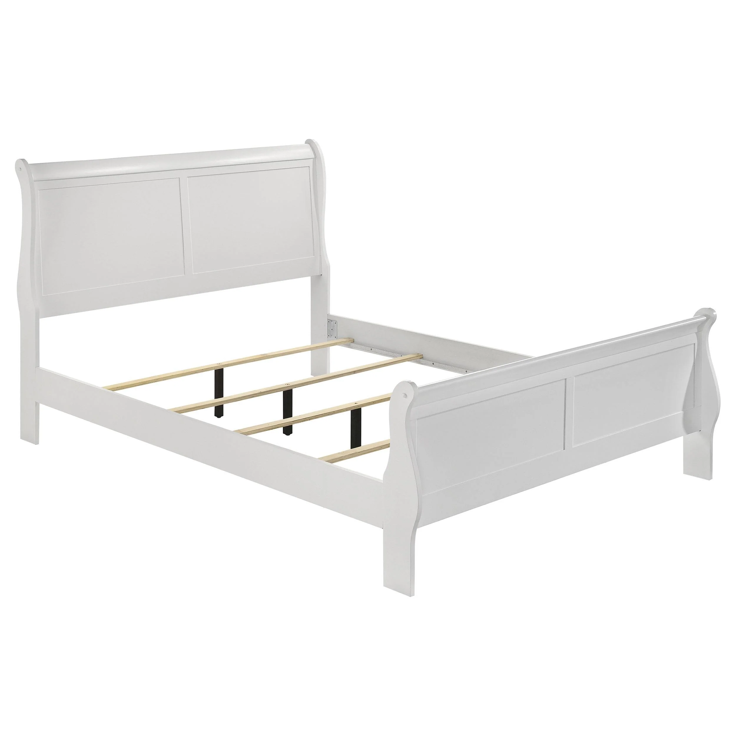 Louis Philippe White 47-inch Eastern King Sleigh Panel Bed - Image 4