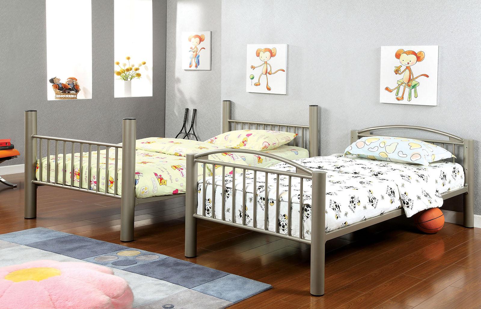 Lovia Metallic Gold Twin/Twin Bunk Bed - Image 2
