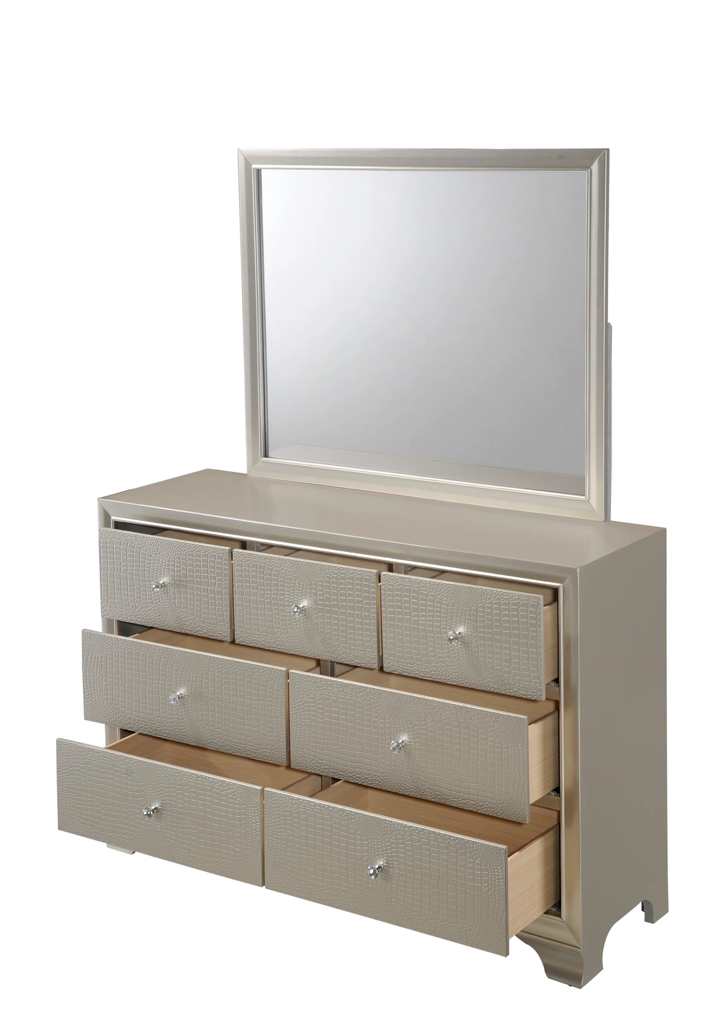 Lyssa Champagne LED Upholstered Panel Youth Bedroom Set - Image 16