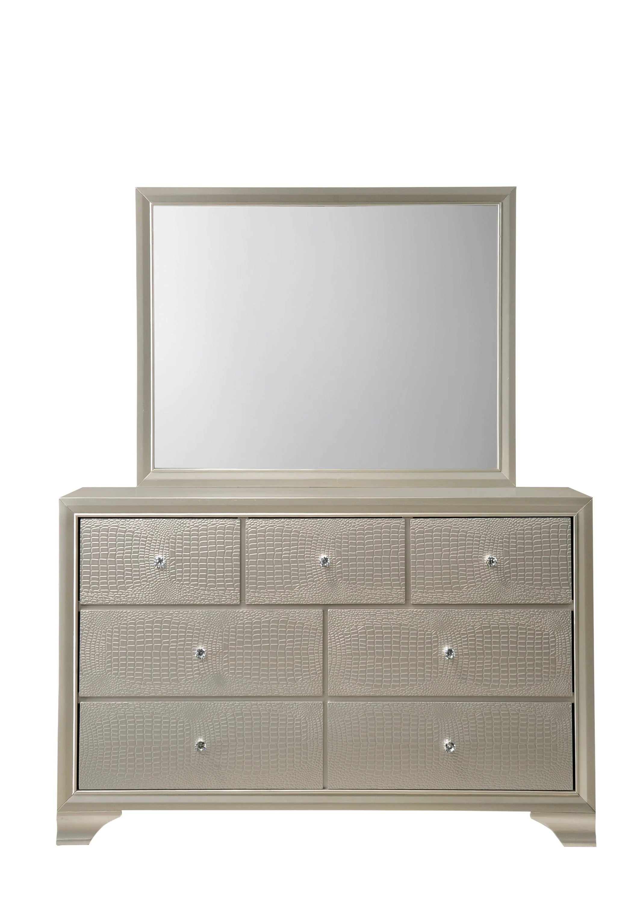 Lyssa Champagne LED Upholstered Panel Youth Bedroom Set - Image 17
