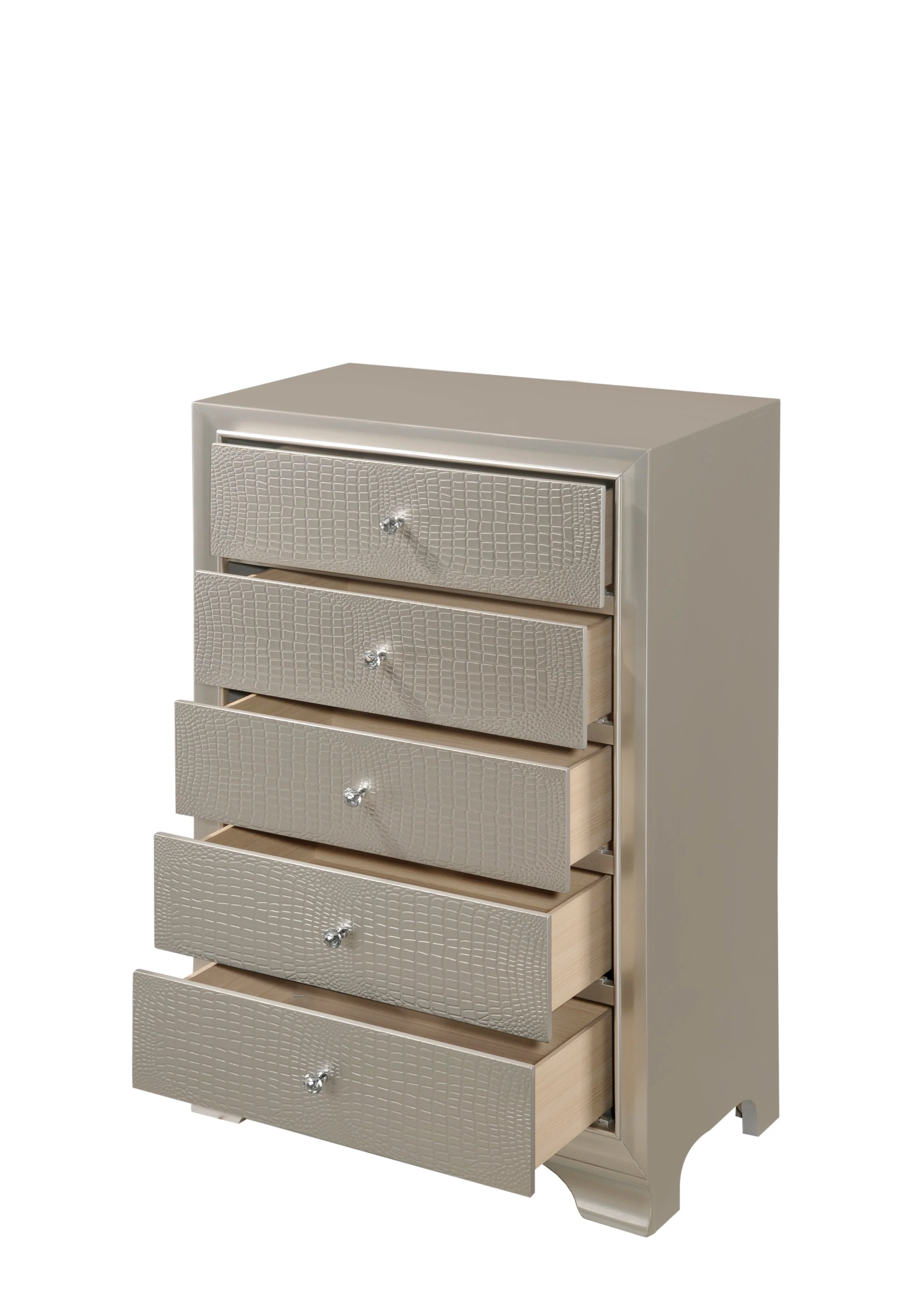 Lyssa Champagne LED Upholstered Panel Youth Bedroom Set - Image 21