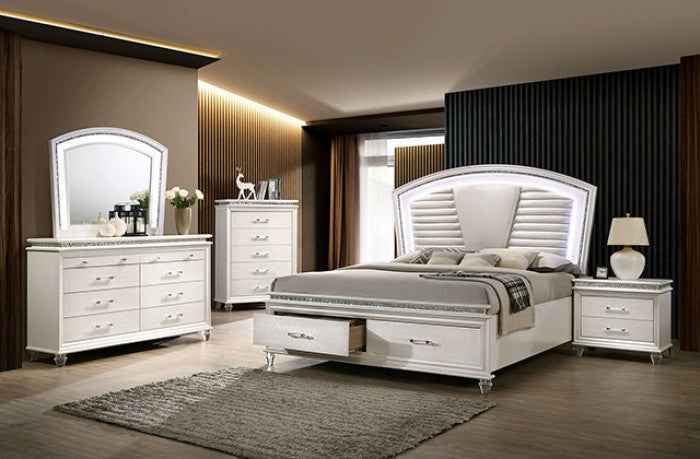 Maddie Pearl White/White 5-Piece Queen Bedroom Set