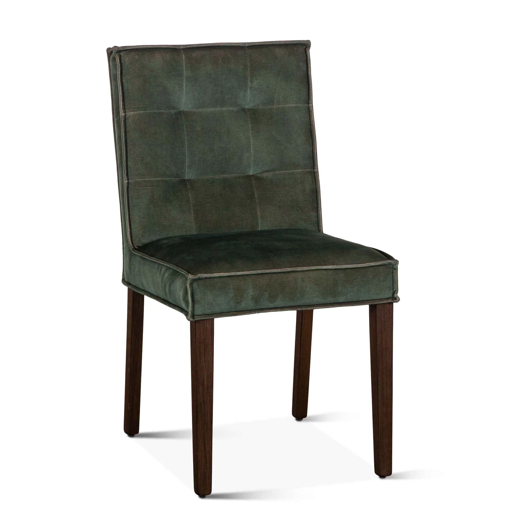 Madison 18" Dining Chair in Green Velvet with Dark Legs, Set of 2