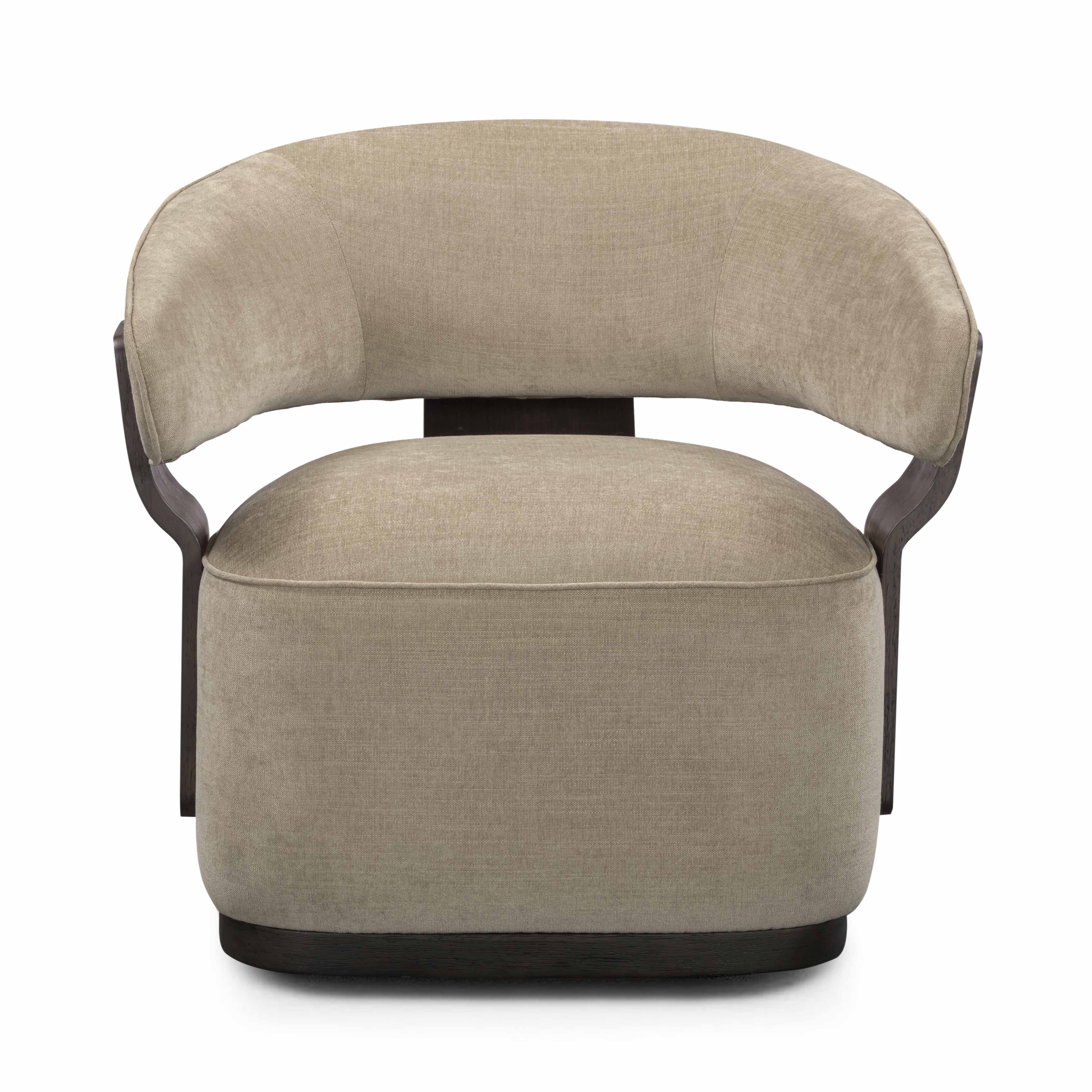 Madison Linen Chenille Swivel Accent Chair - Image 9