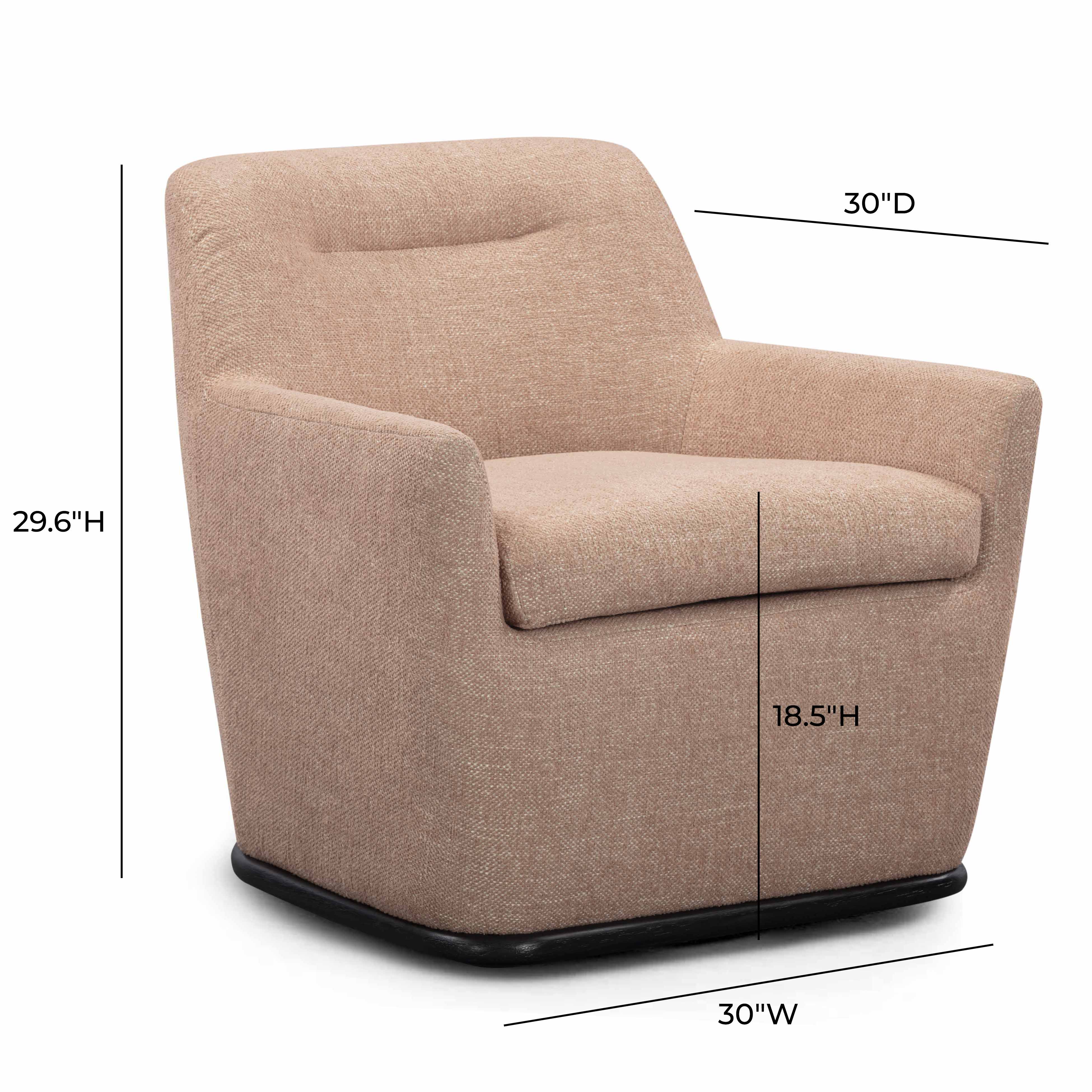 Mado Peach Textured Fabric Swivel Accent Chair - Image 5