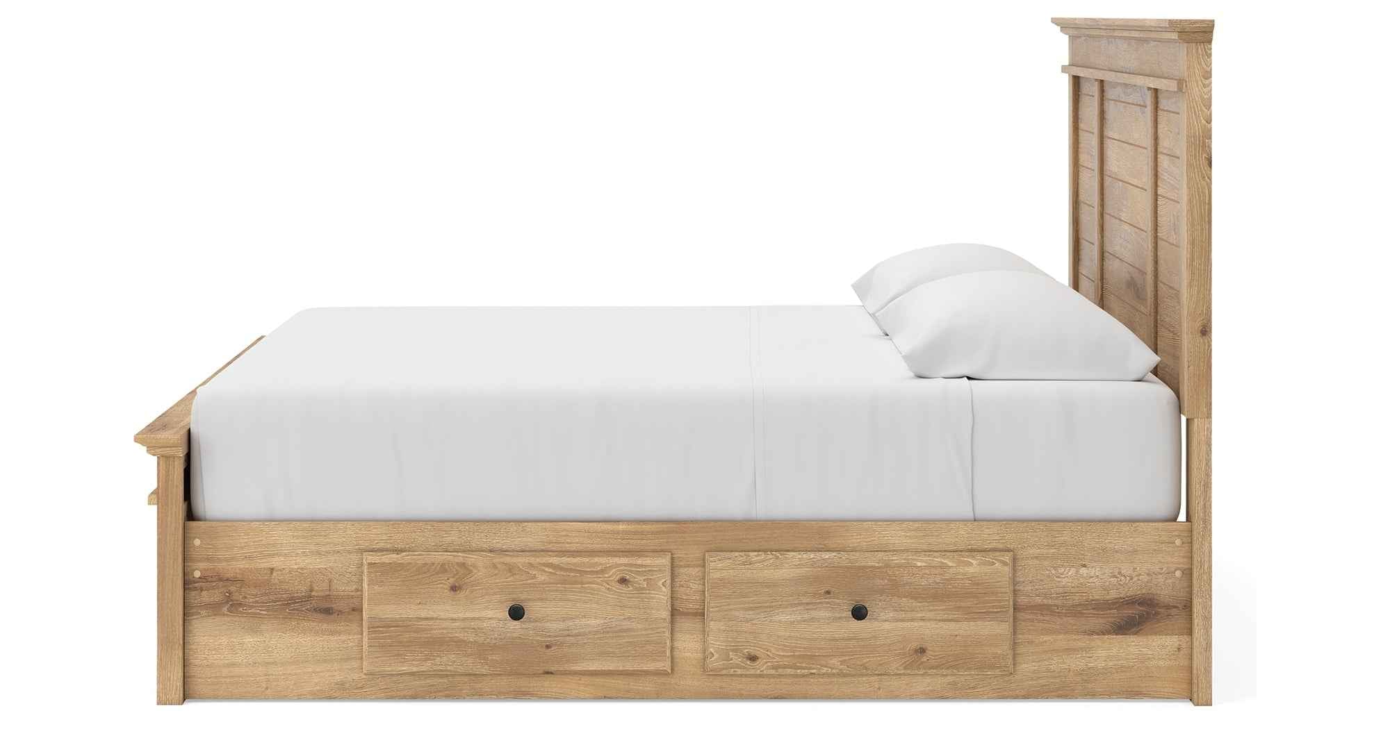 Makidern Tan King Panel Storage Bed - Image 14