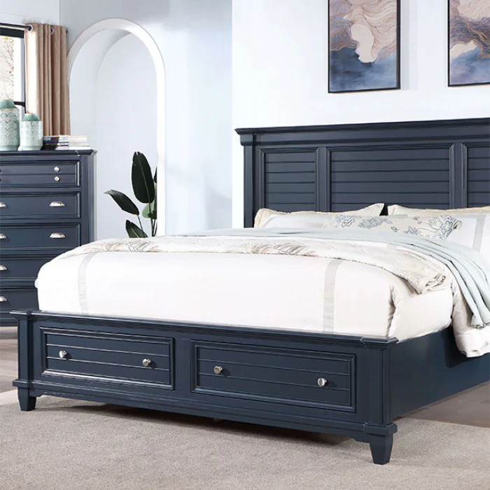 Manzanillo Slate Blue 4-Piece Queen Bedroom Set - Image 2