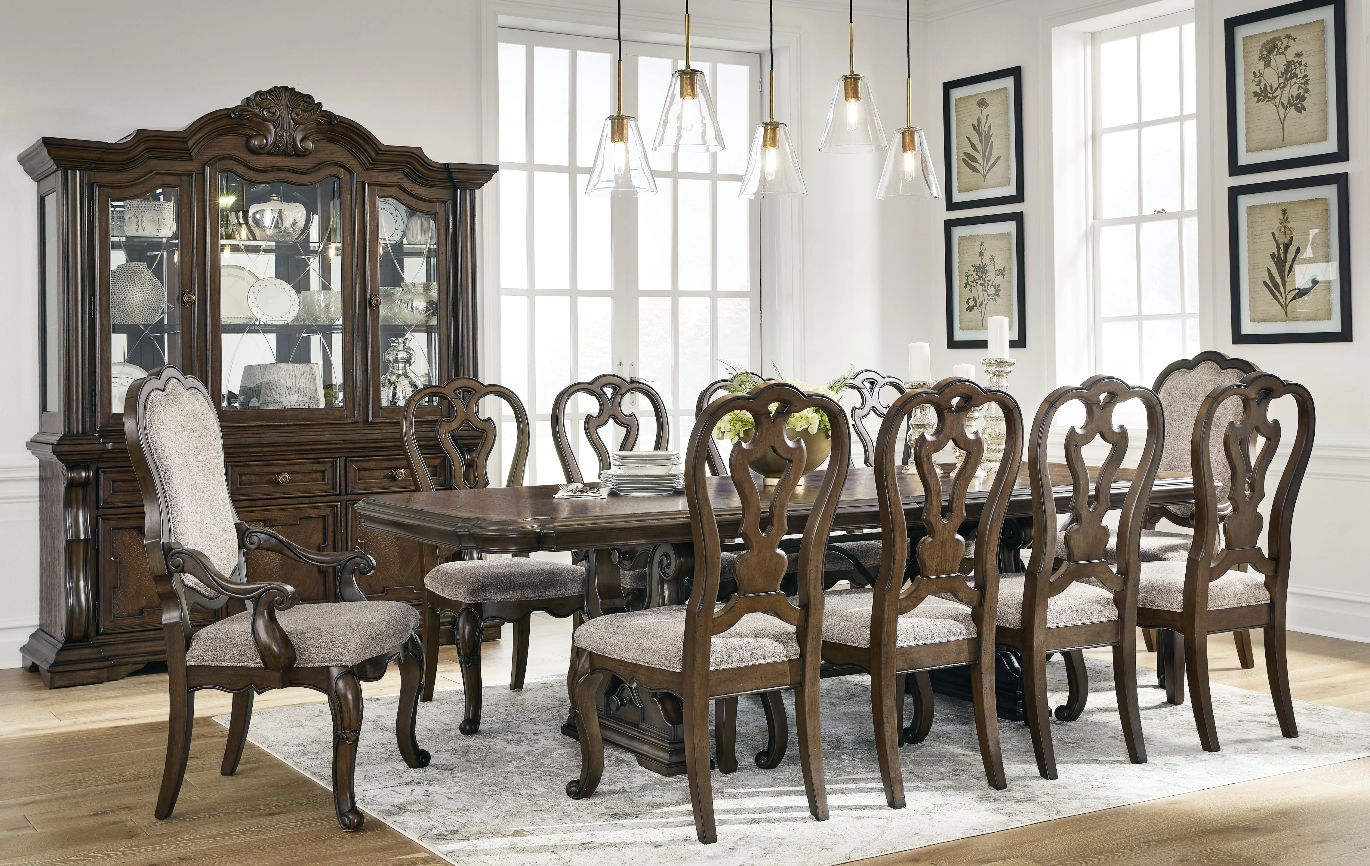 Maylee Dark Brown Extendable Dining Room Set - Image 23
