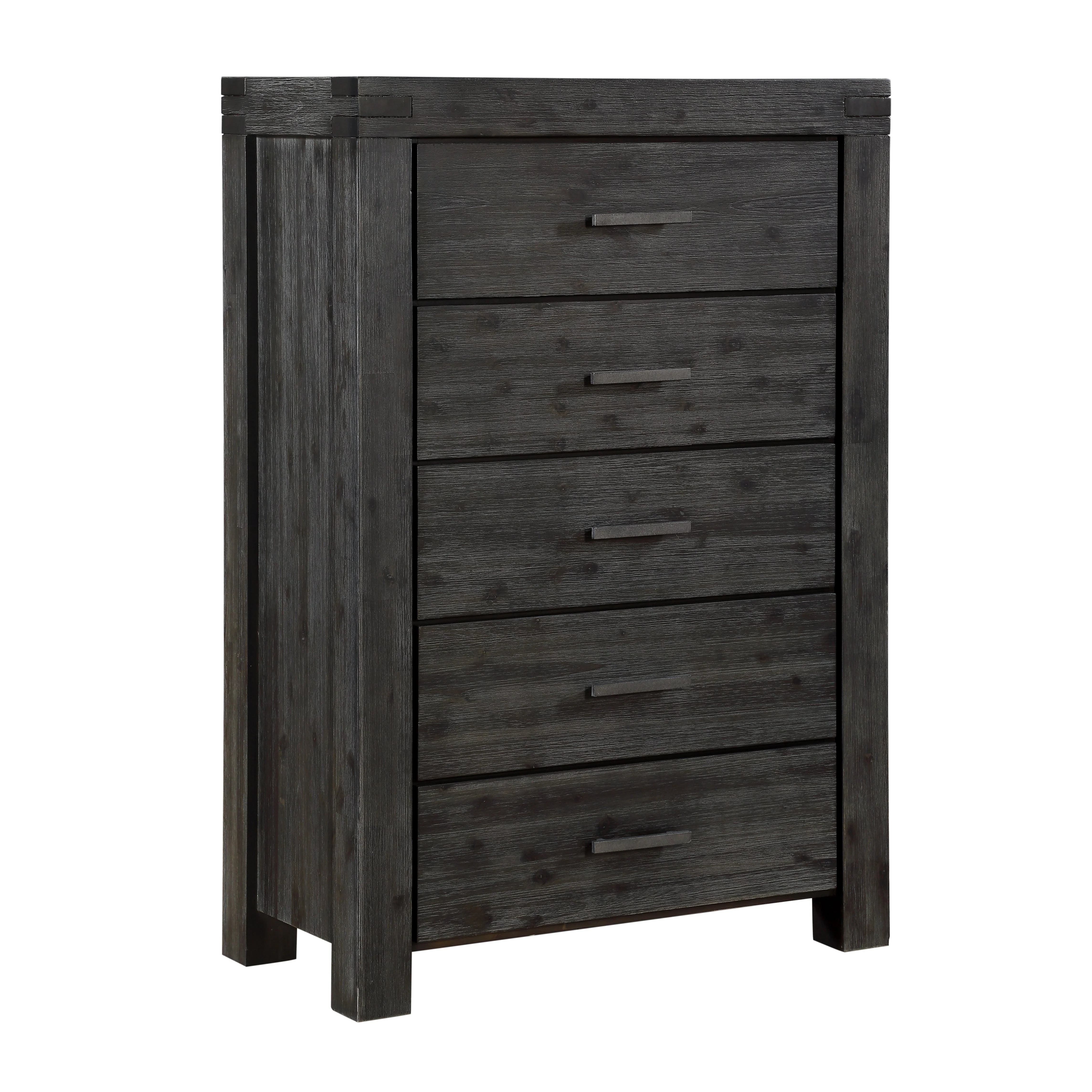 Meadow Five Drawer Solid Wood Chest in Graphite - Image 3